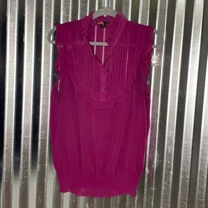 Sheer eggplant purple blouse